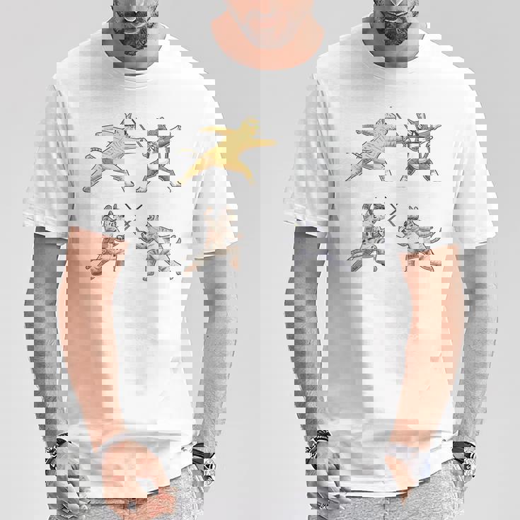 Fencer 猫 エペフェンシング付き Tシャツ 面白い贈り物