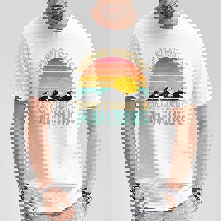 Weekend Forecast 麻雀シャツ 面白い レトロ 麻雀 長袖tシャツ Tシャツ 面白い贈り物