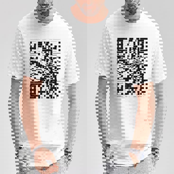 Fu Qr スキャンコード 皮肉ユーモア Fuバックプリント Tシャツ 面白い贈り物