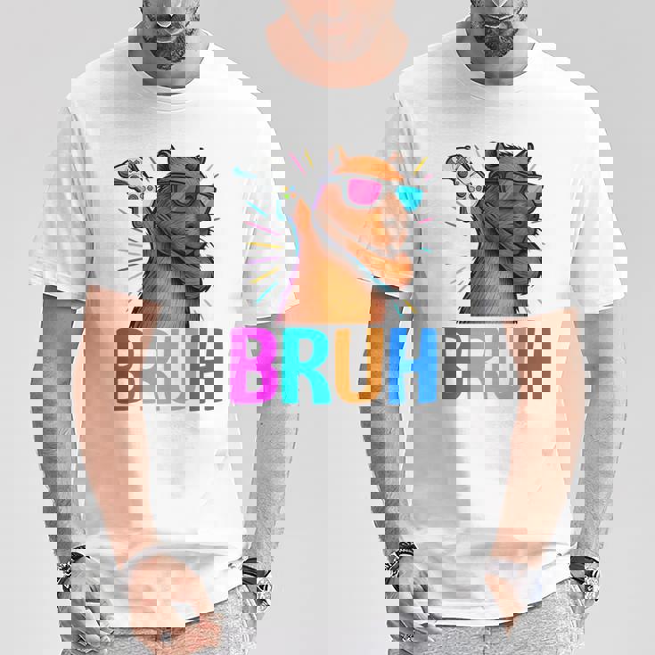 Capybara Gamer Meme Cool Gaming Humor Animal Lover 長袖tシャツ Tシャツ 面白い贈り物