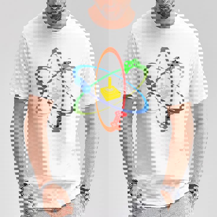 Gamer Atom コンソールプレーヤー ゲームコンピュータープログラマー 長袖tシャツ Tシャツ 面白い贈り物