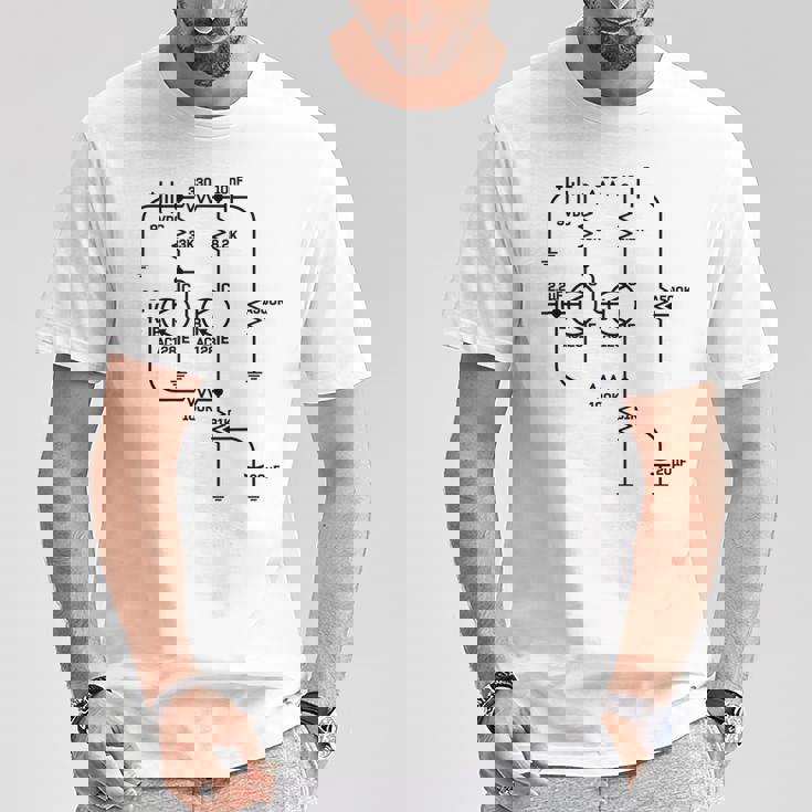 Fuzz Pedal スケマティック図 ゲルマニウム Pnp 回路効果 Tシャツ 面白い贈り物