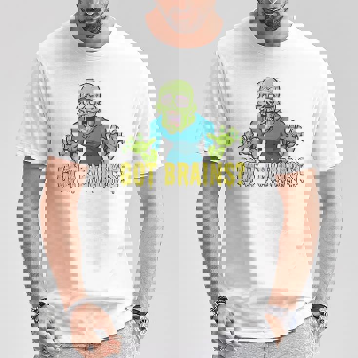 Got Brains Hungry Zombie ハロウィン 漫画 ゾンビ Tシャツ 面白い贈り物