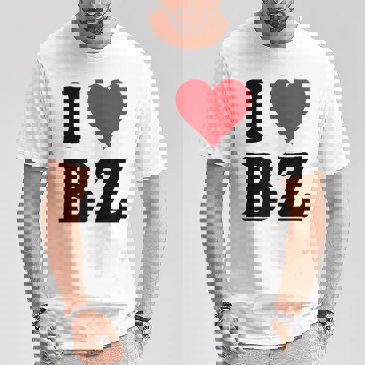 I Heart Bz イニシャル I Love BZ 姓 B Z Tシャツ 面白い贈り物