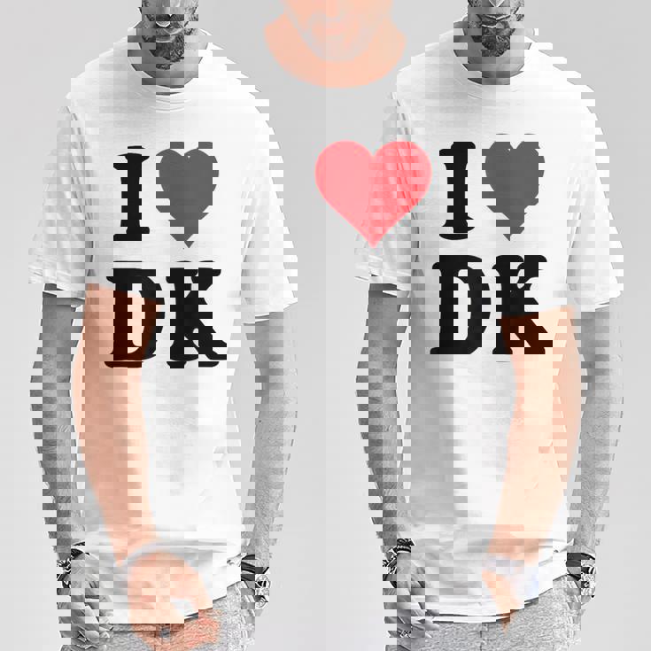 I Heart Dk Initials I Love DK First And Last Name D K Tシャツ 面白い贈り物