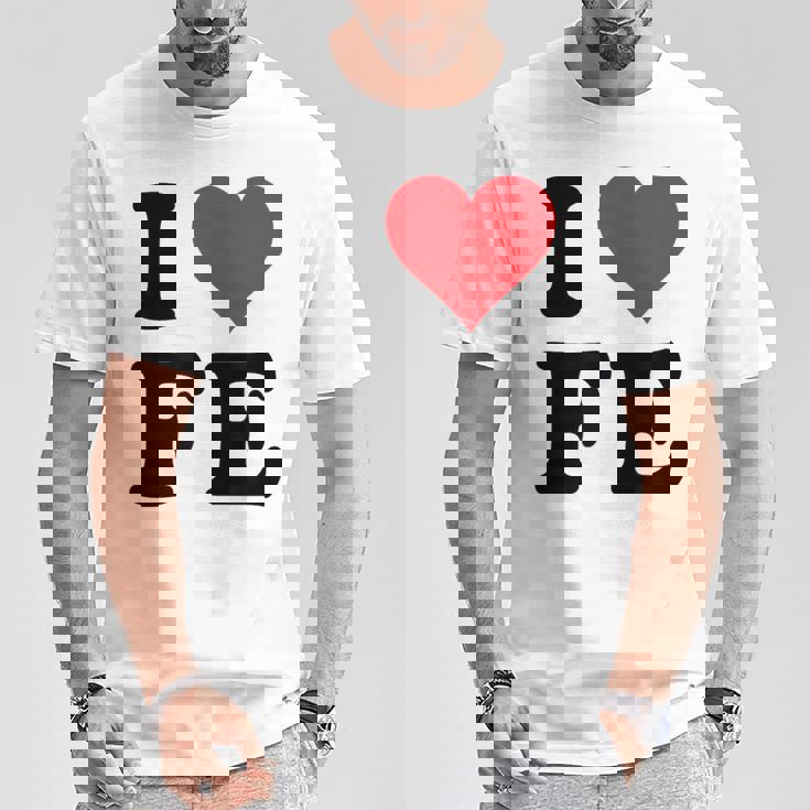 I Heart Fe Initials I Love FE First And Last Name F E Tシャツ 面白い贈り物