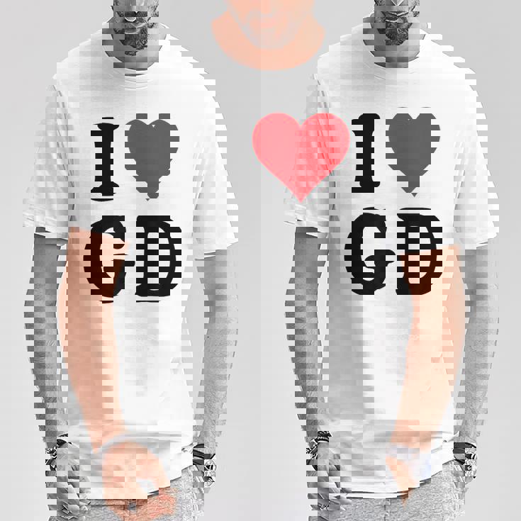 I Heart Gd Initials I Love GD First And Last Name G D Tシャツ 面白い贈り物