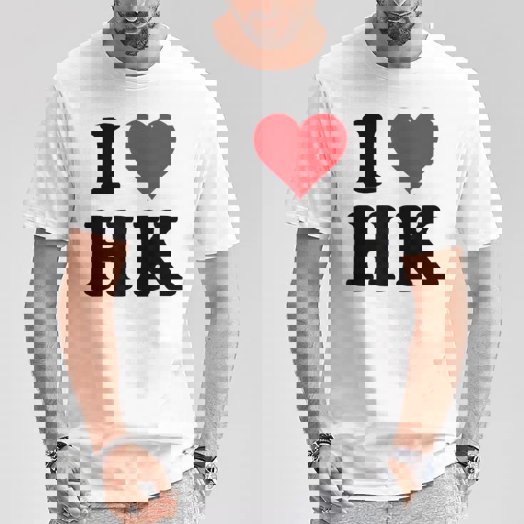 I Heart Hk Initials I Love HK First And Last Name H K Tシャツ 面白い贈り物