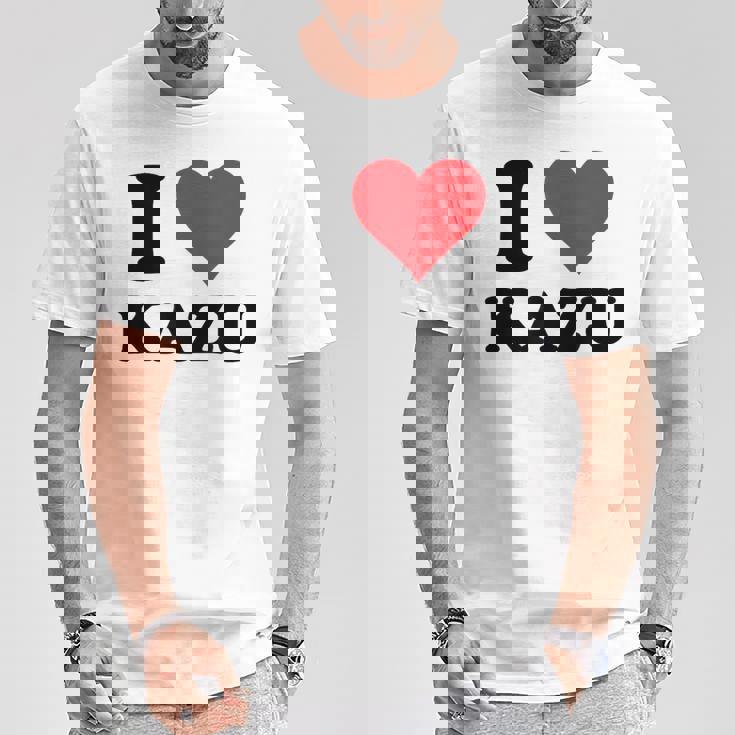 I Heart Kazu 名 I Love パーソナライズ Tシャツ 面白い贈り物