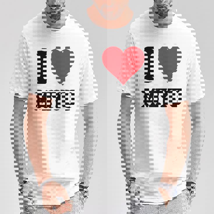 I Heart Miyu ファーストネーム I Love パーソナライズ Tシャツ 面白い贈り物