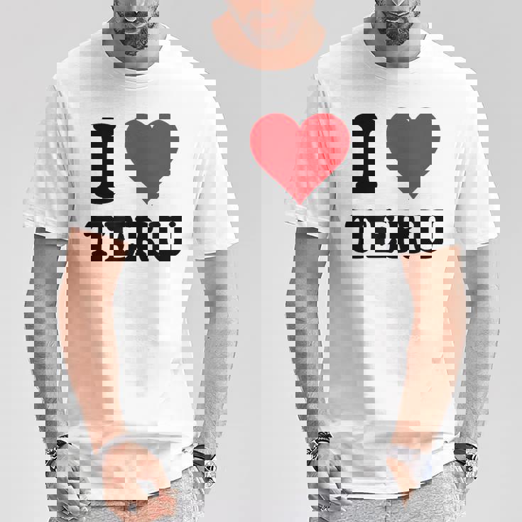 I Heart Teru 名 I Love パーソナライズ Tシャツ 面白い贈り物