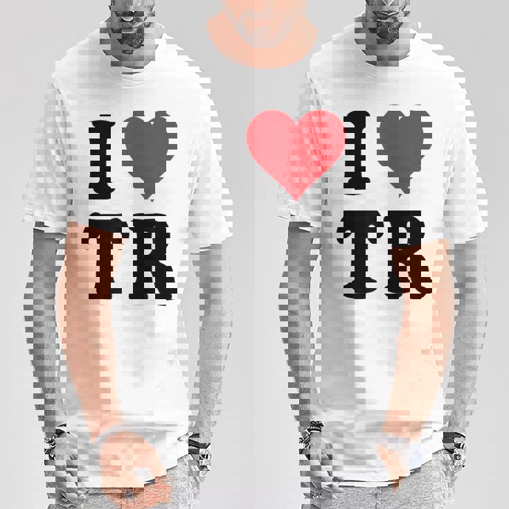 I Heart Tr Initials I Love TR First And Last NameR Tシャツ 面白い贈り物
