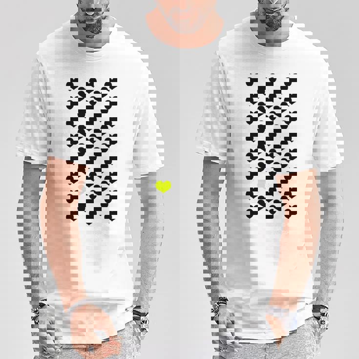 Heart Yellow 長袖tシャツ Tシャツ 面白い贈り物