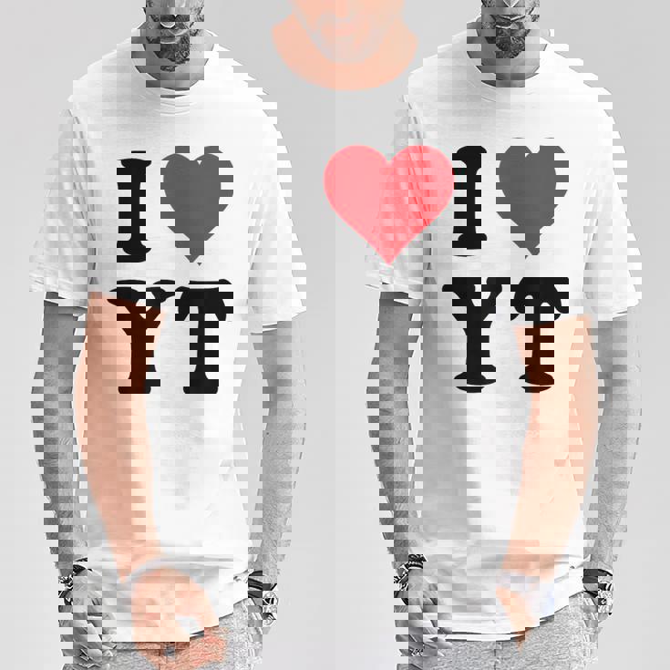 I Heart Yt Initials I Love YT First And Last Name YTシャツ 面白い贈り物