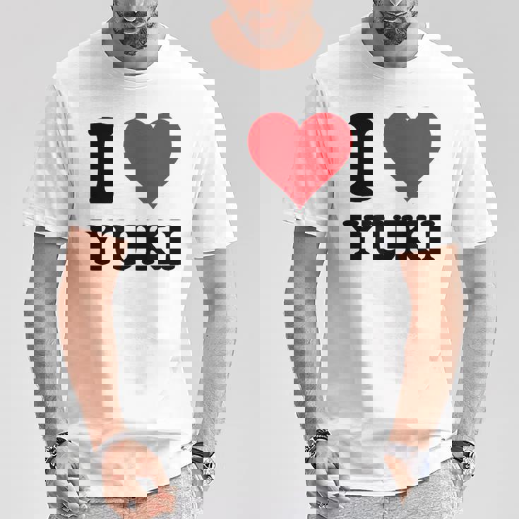 I Heart Yukiファーストネーム I Love パーソナライズ Tシャツ 面白い贈り物