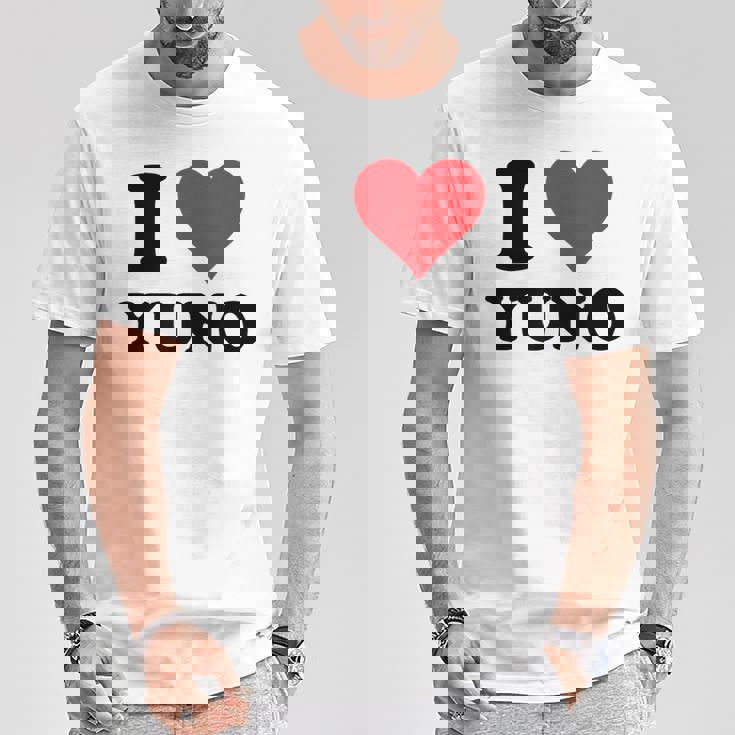 I Heart Yuno ファーストネーム I Love パーソナライズ Tシャツ 面白い贈り物