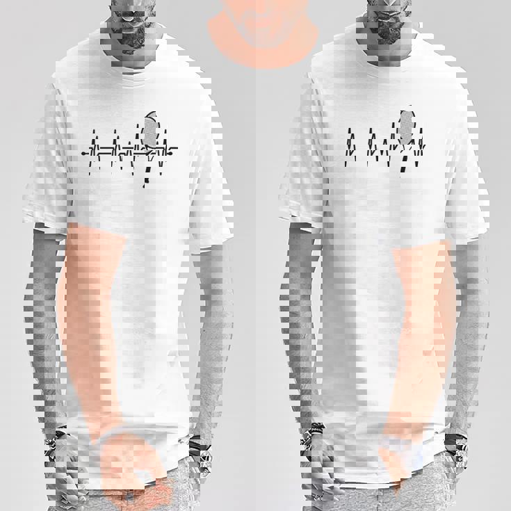 Heartbeat Ecg テニスラック メンズ レディース キッズ Tシャツ 面白い贈り物