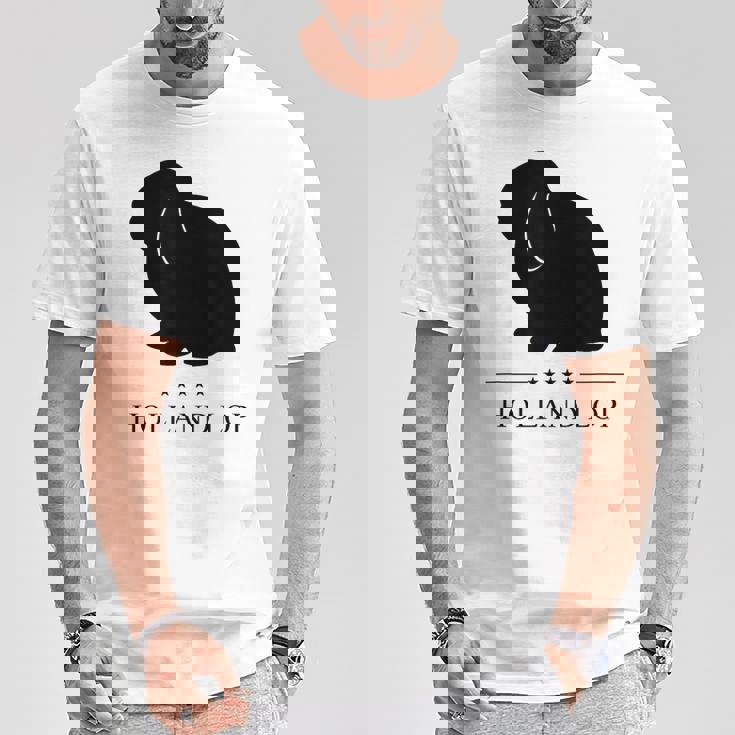 Holland Lop Rabbitブラックシルエット Tシャツ 面白い贈り物