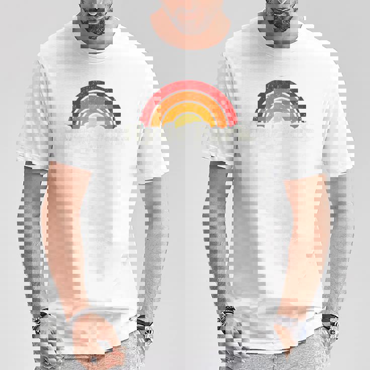 Hyde Park New York Ny ヴィンテージ 70年代 レトロレインボーデザイン Tシャツ 面白い贈り物