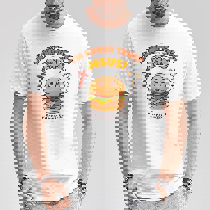 I'm Bunna Trust Jesus 箴言 クリスチャンハンバーガーしゃれ Tシャツ 面白い贈り物