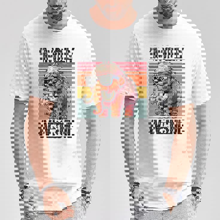 I'm Woolly Awesome 面白い レトロ メンズ レディース キッズ ウーリーマンモス Tシャツ 面白い贈り物