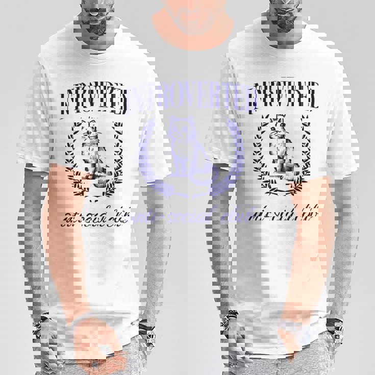 Introverted Antiocial Club 長袖tシャツ Tシャツ 面白い贈り物