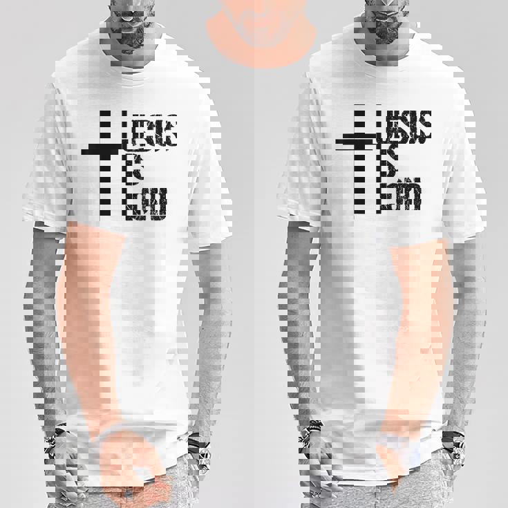 Jesus Is Lord 十字架 信仰 クリスチャン 聖書 神聖 Tシャツ 面白い贈り物