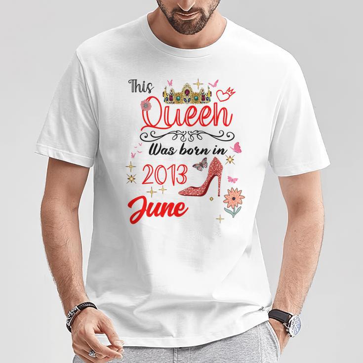 Junio 2013 Cumpleaños Esta Reina Nació En Junio 2013 Camiseta unisex Regalos divertidos