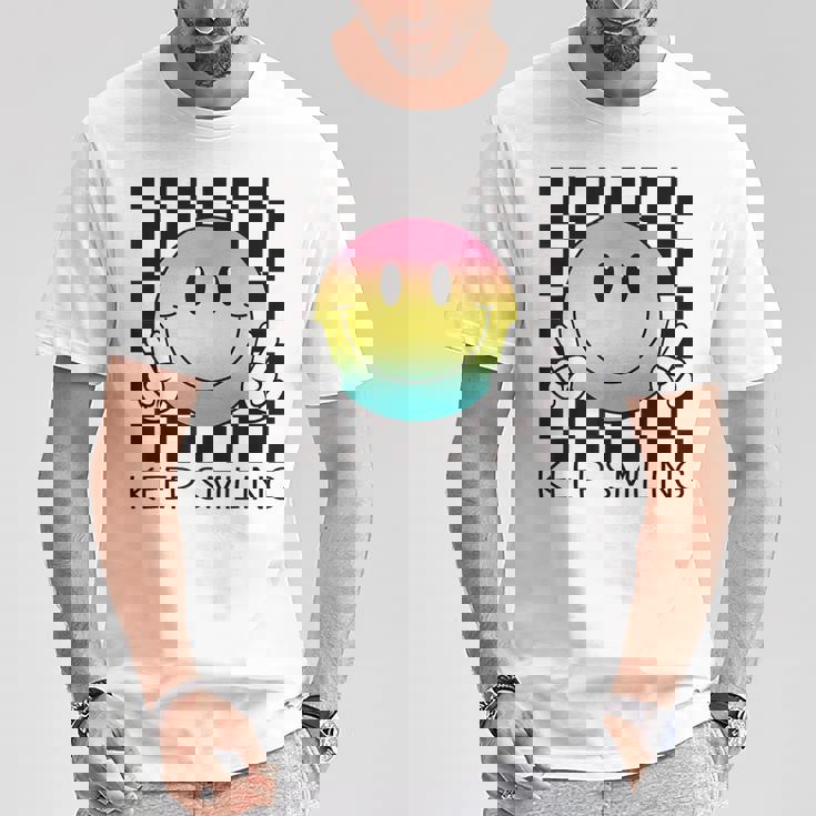 Keepmiling キュート 面白い ハッピー 平和 笑顔 ポジティブ Tシャツ 面白い贈り物