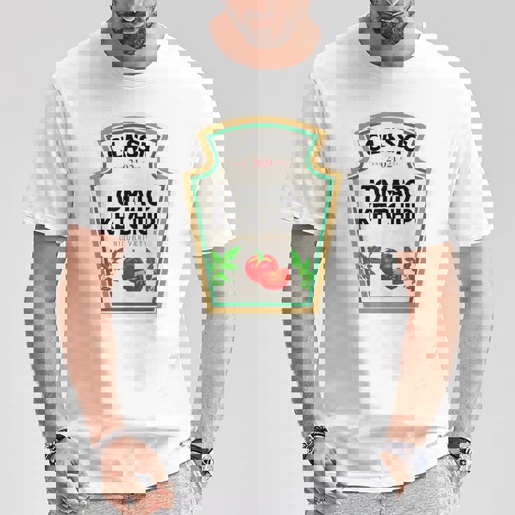 Ketchup ハロウィンコスチューム トマトマッチング ハロウィンケチャップ Tシャツ 面白い贈り物