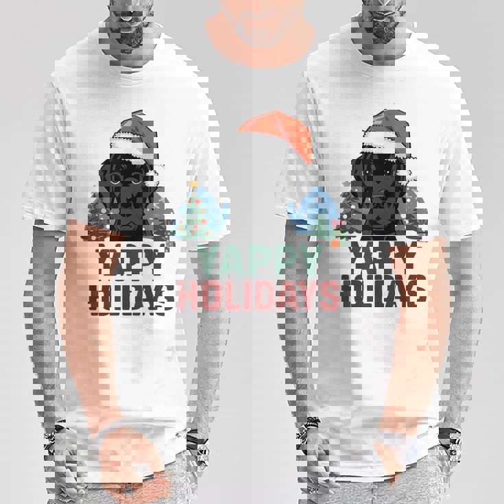 Lab クリスマス ラブラドールレトリバー Yappy Holidays Dog Tシャツ 面白い贈り物