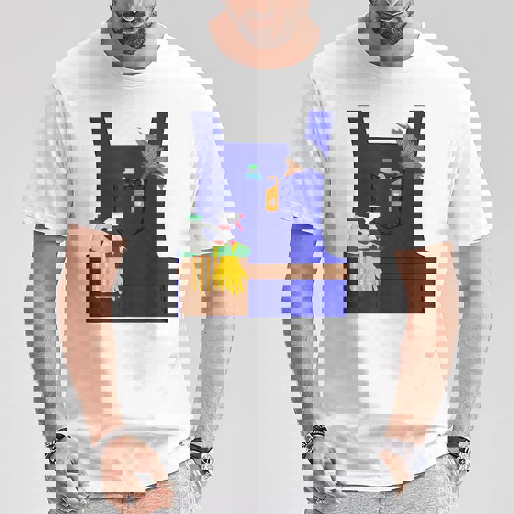 Last Minute Cleaner ハロウィンワーカーズグループコスチューム Tシャツ 面白い贈り物