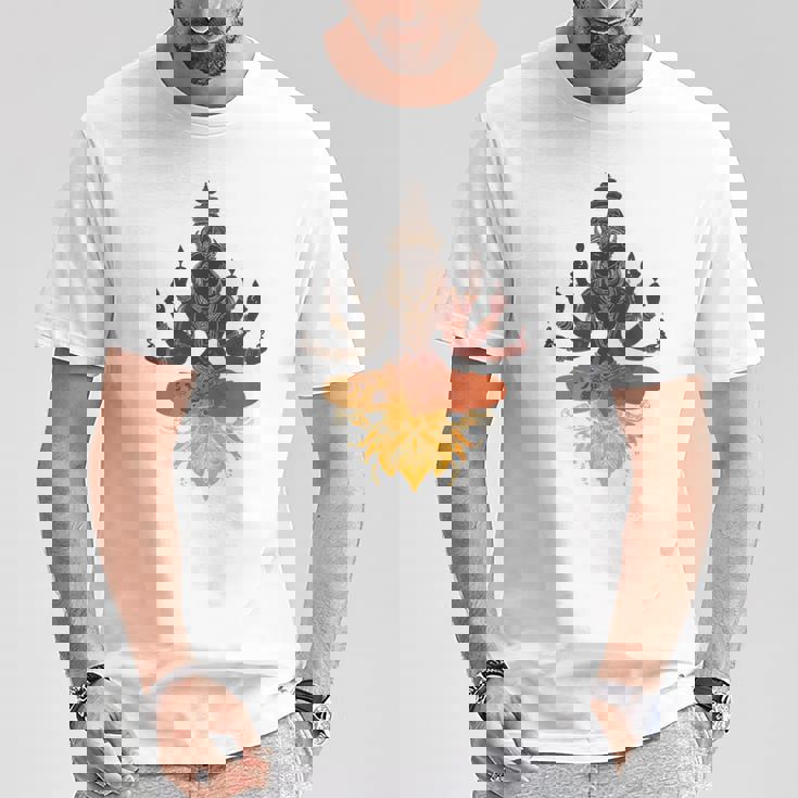 Lele ヒンドゥー教の神 ヴィシュヌ・ガネーシャ・シヴァモチーフ Tシャツ 面白い贈り物