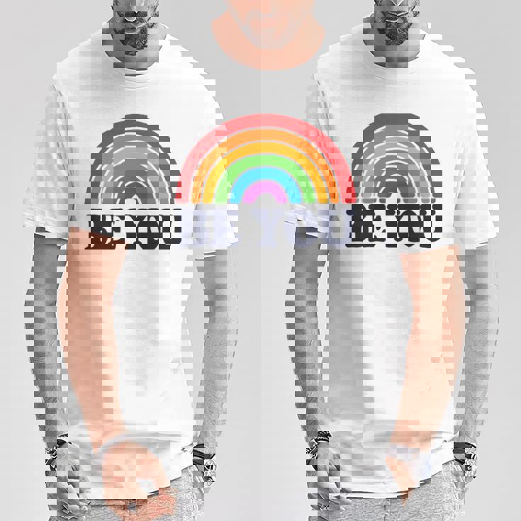 Lgbtq Be You Pocket Gay Pride Lgbt Ally Rainbow Flagintage Tシャツ 面白い贈り物