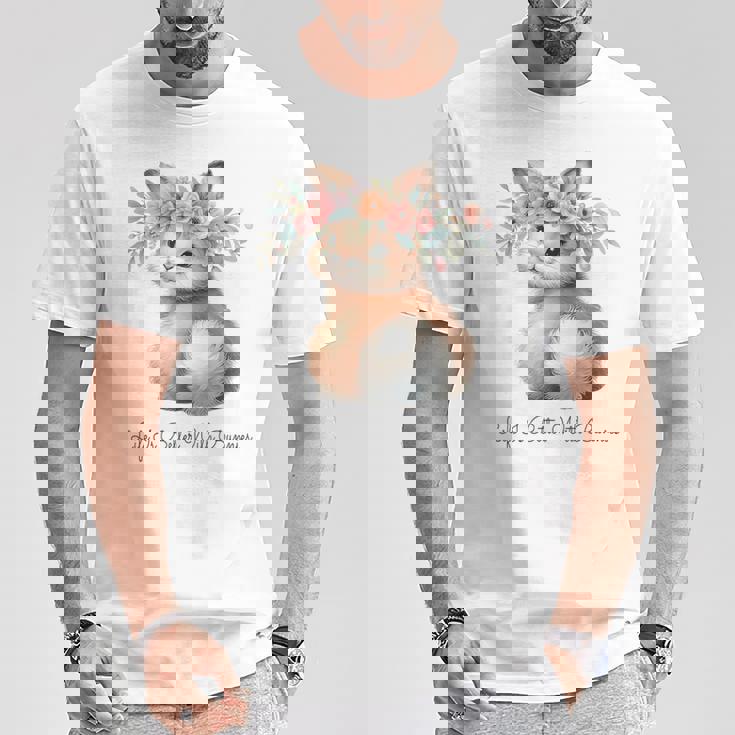 Life Is Better With Bunnies 水彩 ウサギ 花柄 ウサギ Tシャツ 面白い贈り物