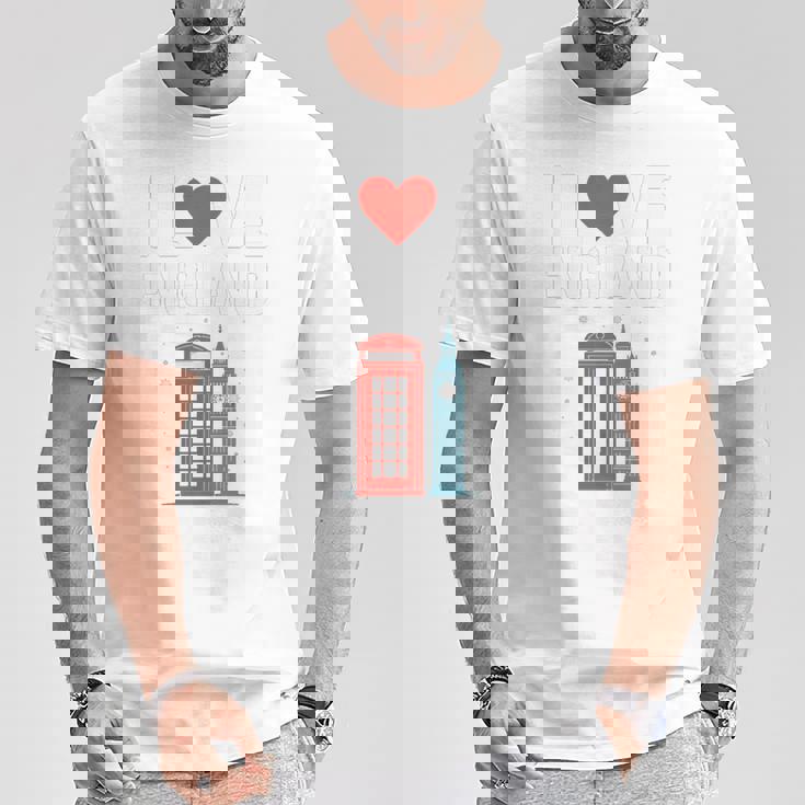 I Love Englandの象徴的なランドマークデザイン。 長袖tシャツ Tシャツ 面白い贈り物