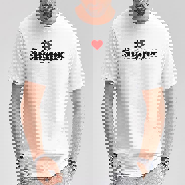 I Love Heart シンガポール Tシャツ 面白い贈り物