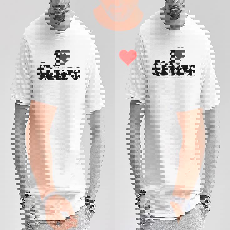 I Love Heart 沖縄ジャパン Tシャツ 面白い贈り物