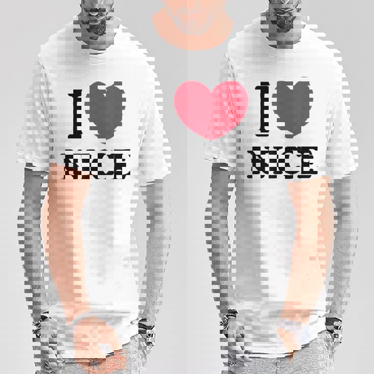 I Love Nice アイ・ラブ・ニース Tシャツ 面白い贈り物