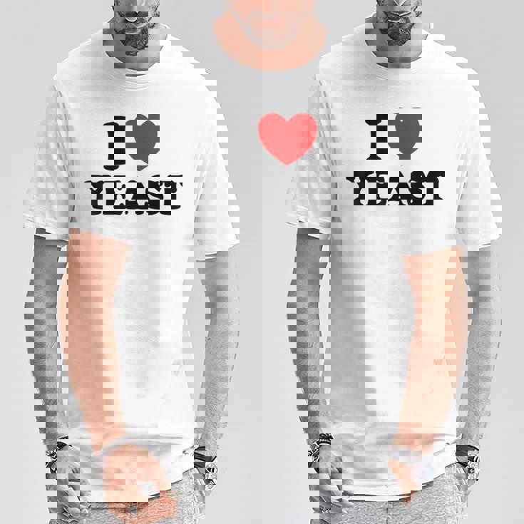 I Love Yeast 面白くてかわいい栄養パン屋フードヌーチファン Tシャツ 面白い贈り物