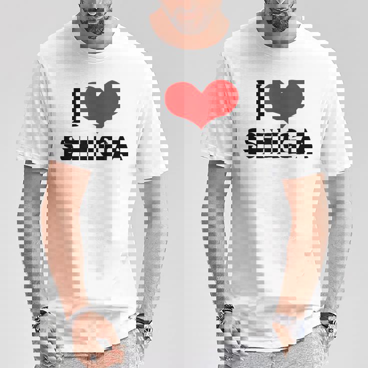 I Lovehiga 愛 ハート 滋賀 滋賀県 日本 お土産 かわいい おしゃれ Tシャツ 面白い贈り物