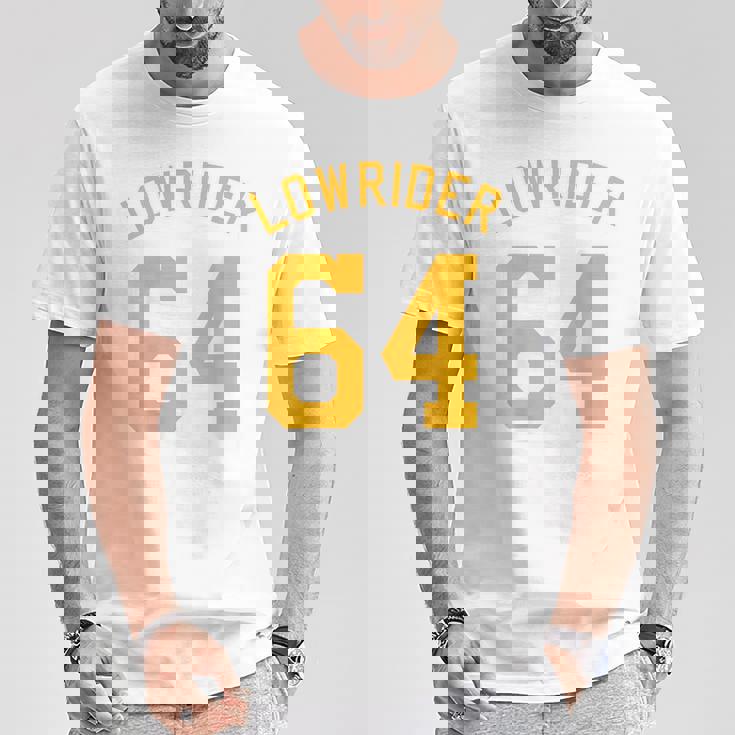 Lowrider 64 Jersey Number On The Back Classic Lowrider Car Tシャツ 面白い贈り物