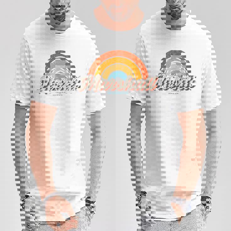 Marshall Minnesota Mnヴィンテージレインボーレトロ70年代 Tシャツ 面白い贈り物