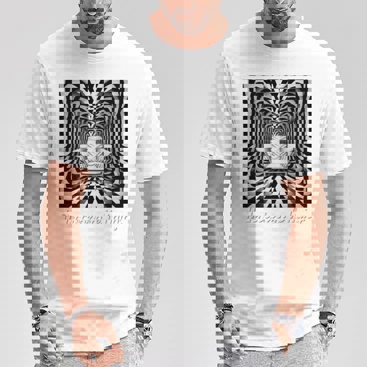 Monochrome Magic 幾何学トリックアート 長袖tシャツ Tシャツ 面白い贈り物