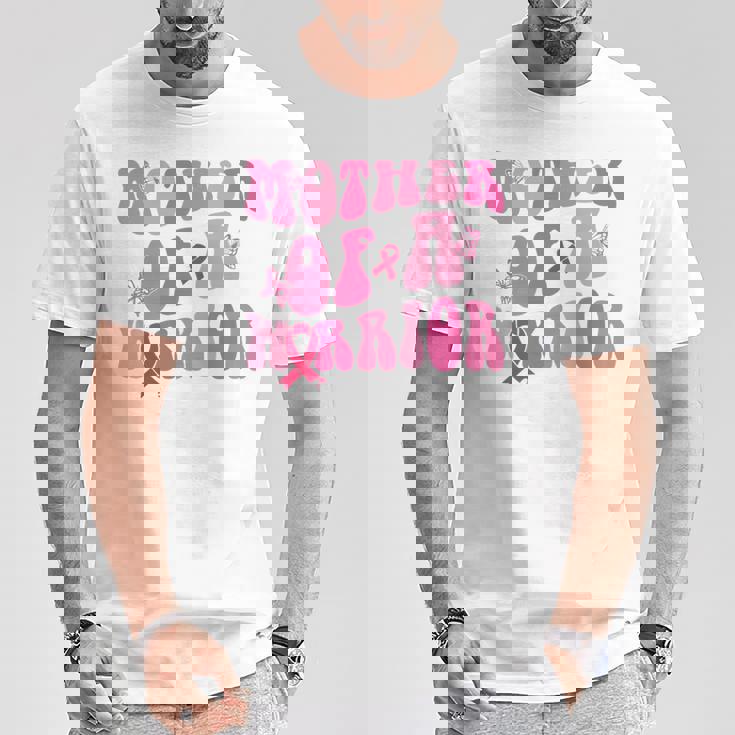 Mother Of A Warrior 乳がん啓発 ピンクリボン 長袖tシャツ Tシャツ 面白い贈り物
