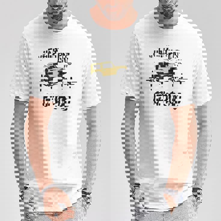 My Heart Beats For オフロード 4X4 Jb74 Gj 4Wd ファンアイボリー Tシャツ 面白い贈り物