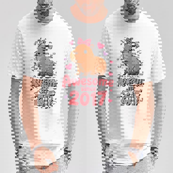 Niños Niños De Capibara De 8 Años Para Niñas Fiesta De 8 Cumpleañ Camiseta unisex Regalos divertidos