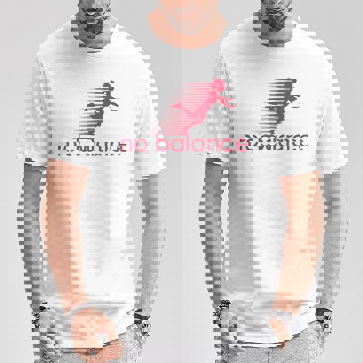 No Balance Girl スポーツとユーモアのための面白いパロディデザイン Tシャツ 面白い贈り物