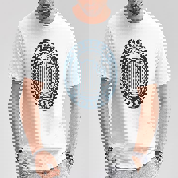 No Beer No Life ヴィンテージ飲料 ビール愛好家向け 左胸 Tシャツ 面白い贈り物