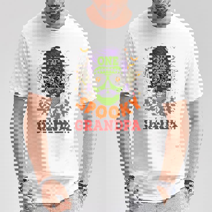 Onepooky Grandpa ハロウィン ホラーマン サングラス ファミリー 長袖tシャツ Tシャツ 面白い贈り物